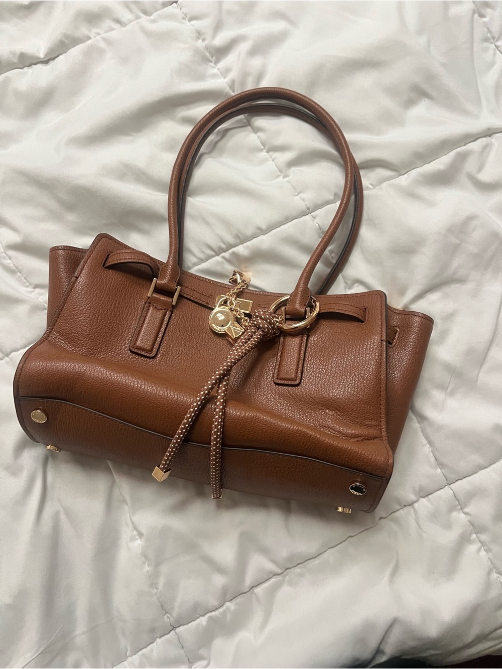 Michael Kors Brown Hamilton Moderne Small Leather Satchel - Picture 3 of 5